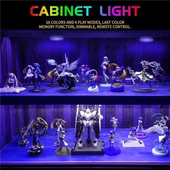 RGB Under Cabinet Lighting, Remote Control LED Puck Lights, Wired Multi Color - Picture 3 of 6